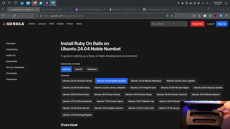 Installing Ruby on Rails